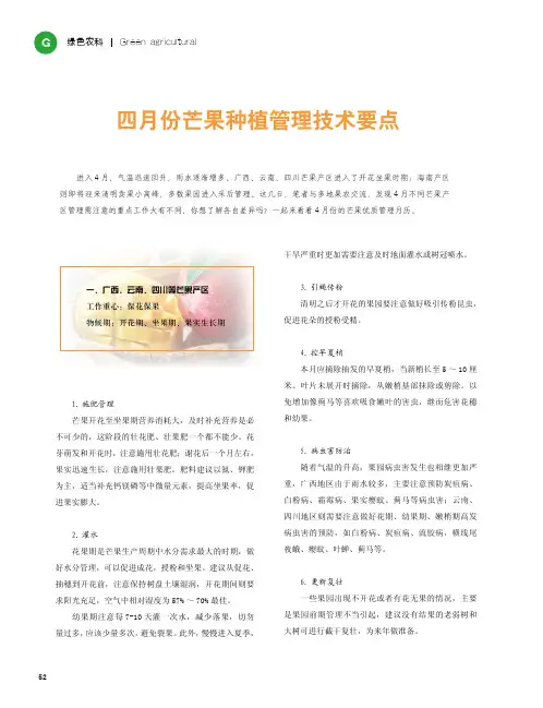 四月份芒果种植管理技术要点