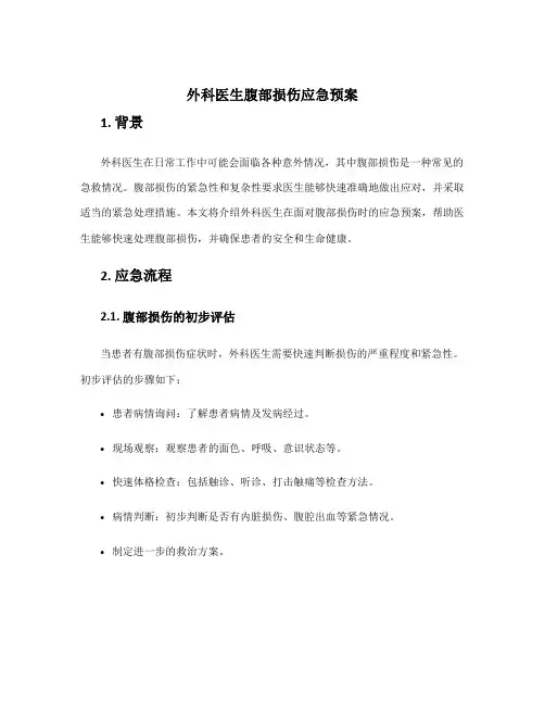 外科医生腹部损伤应急预案