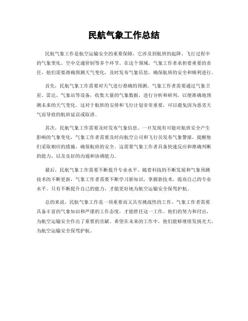 民航气象工作总结