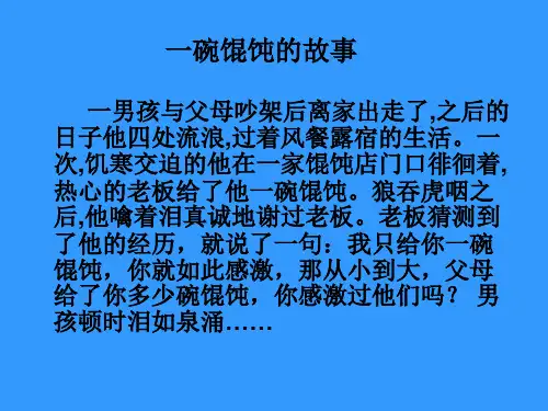一碗馄饨的故事