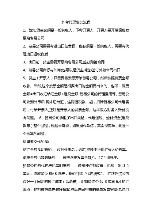 外贸代理业务流程概述