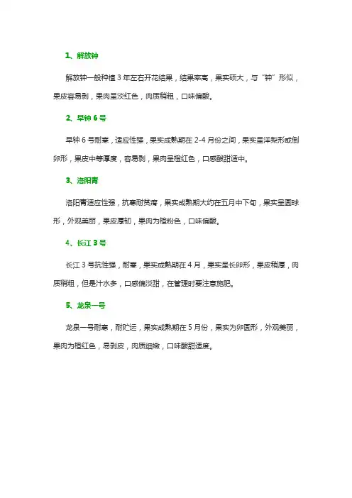 适合北方种植的枇杷树品种