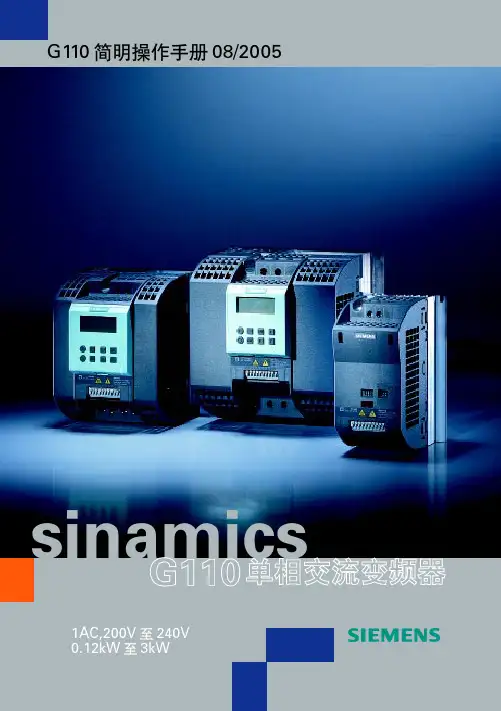 SINAMICS G110操作手册
