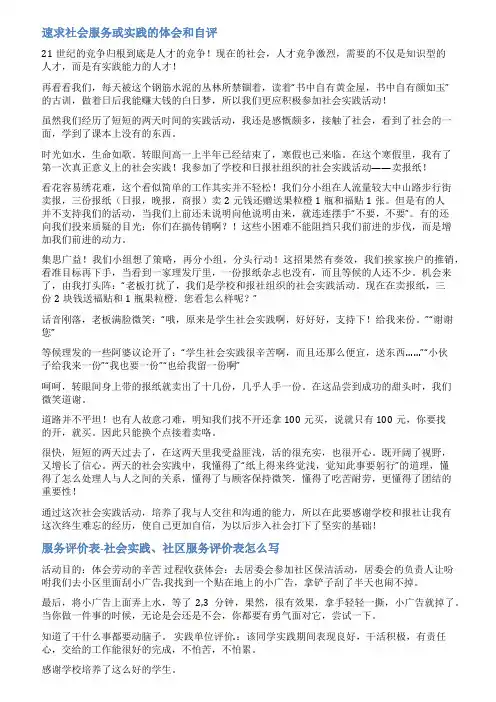 社工服务自评报告范文