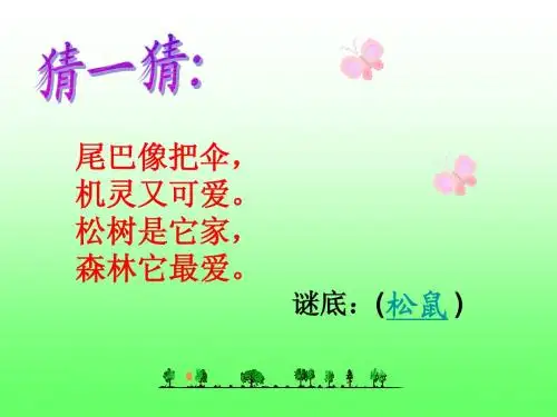一年级下册《松鼠和松果》PPT