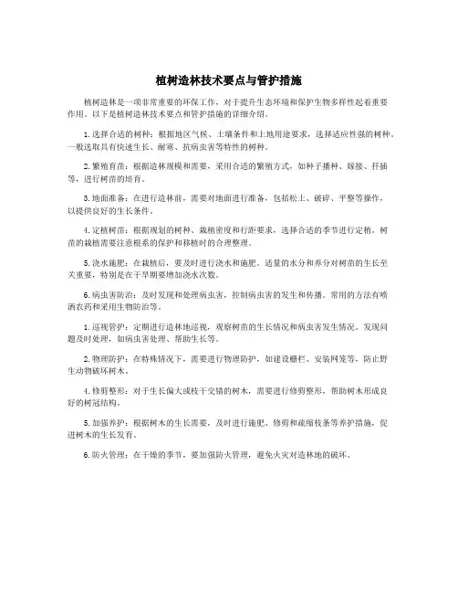 植树造林技术要点与管护措施