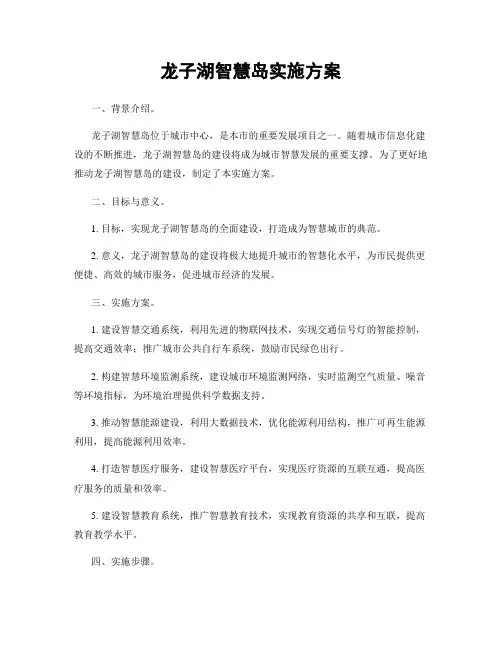 龙子湖智慧岛实施方案