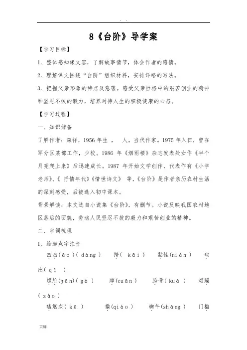 台阶导学案完整版
