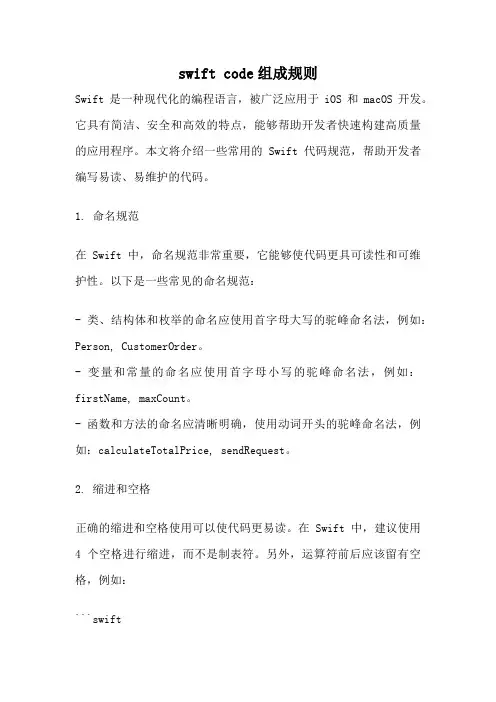 swift code组成规则