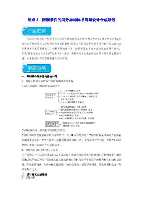 热点8  限制条件的同分异构体书写与设计合成路线(原卷版)