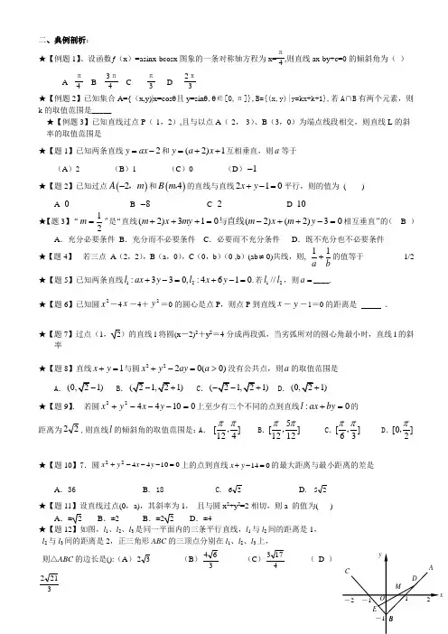 高三数学第一轮总复习教案方锦昌----解析几何部分(全部)