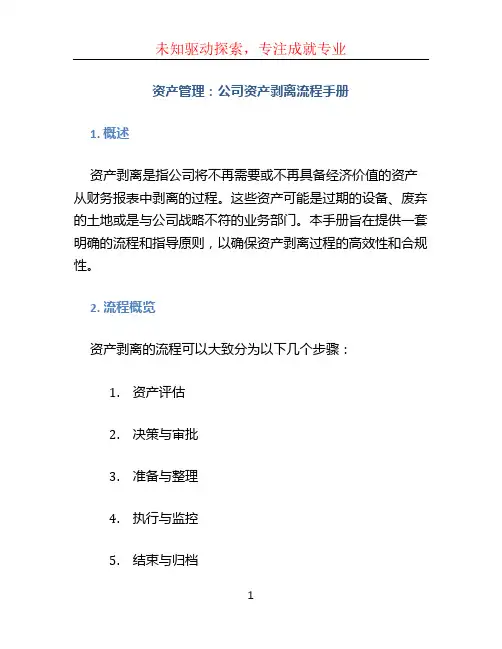 资产管理 公司资产剥离流程手册