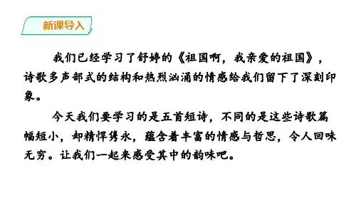人教部编版语文九年级下册3  短诗五首课件
