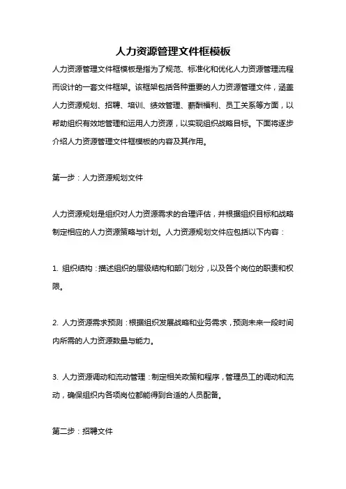 人力资源管理文件框模板