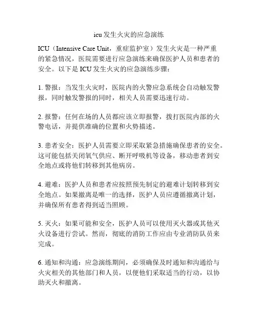 icu发生火灾的应急演练