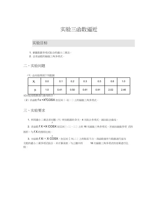 利用最小二乘法求解拟合曲线