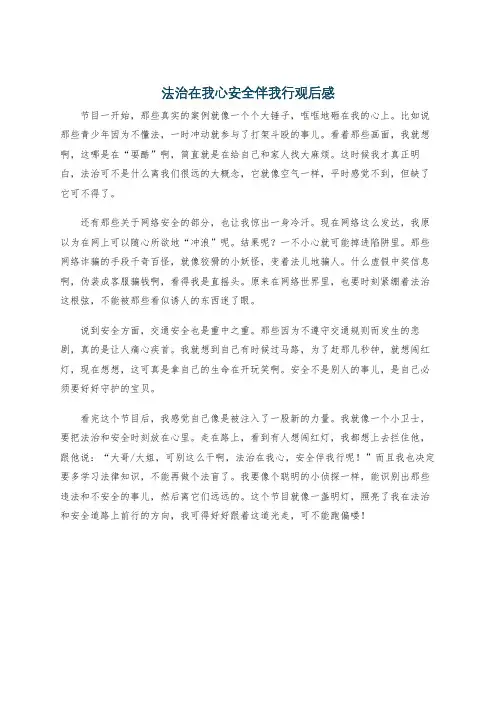 法治在我心安全伴我行观后感