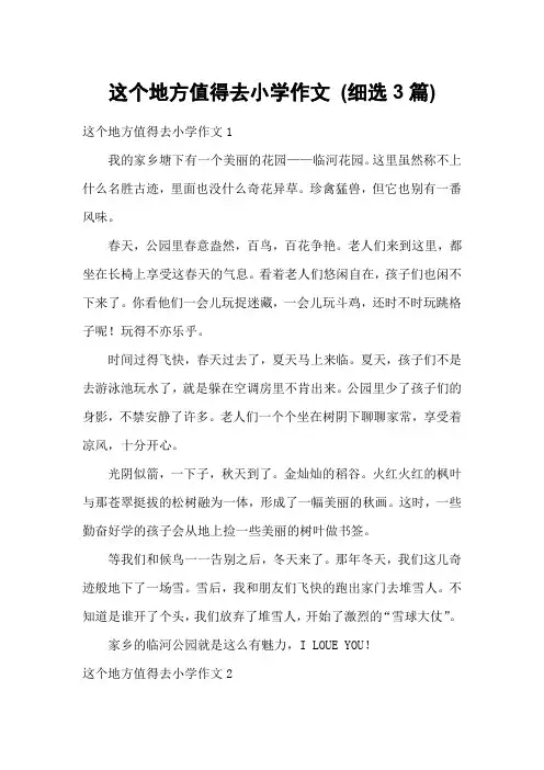 这个地方值得去小学作文 (细选3篇)
