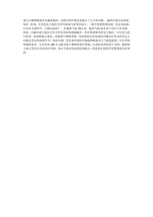 速生白蜡种植之栽种注意事项