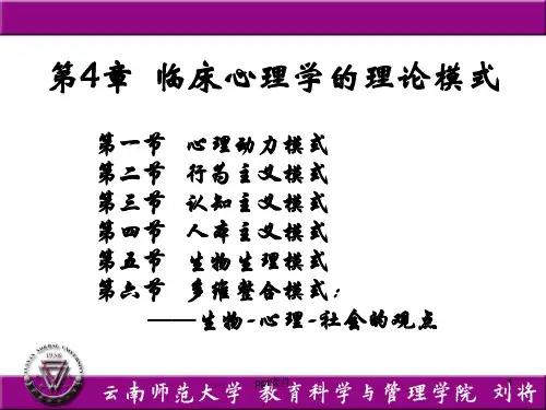 《临床心理学》临床心理学的理论模式  ppt课件