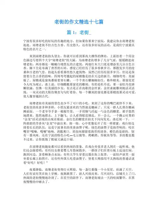 老街的作文精选十七篇