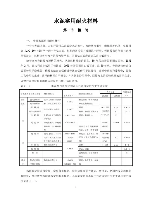 水泥窑耐火材料.doc