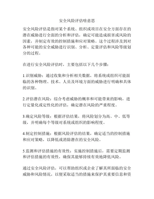 安全风险评估啥意思