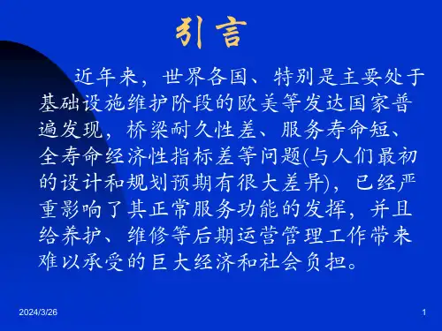 桥梁安全耐久性和全寿命设计研究概况课件