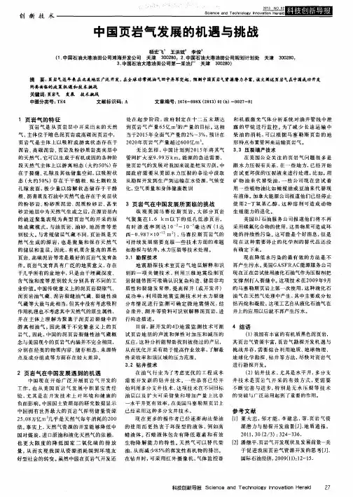 中国页岩气发展的机遇与挑战