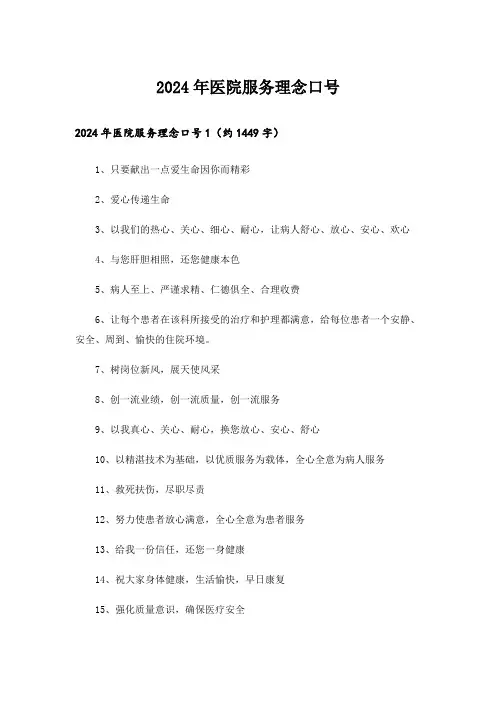 2024年医院服务理念口号_1