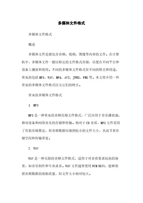 多媒体文件格式