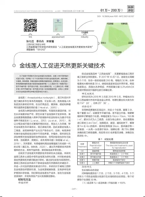 金线莲人工促进天然更新关键技术