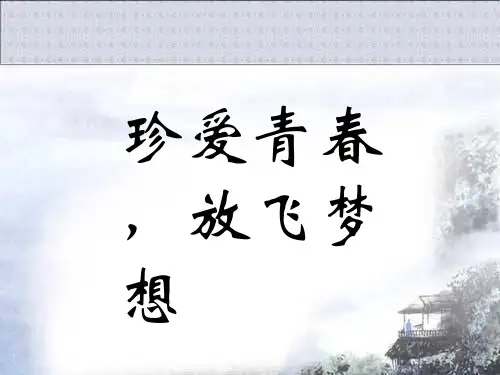 珍爱青春,放飞梦想课件高一主题班会