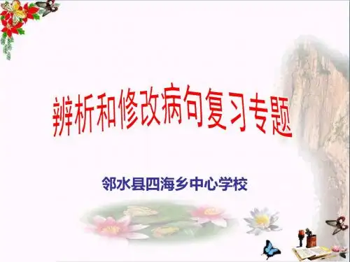 中考复习辨析和修改病句复习专题PPT优秀课件1