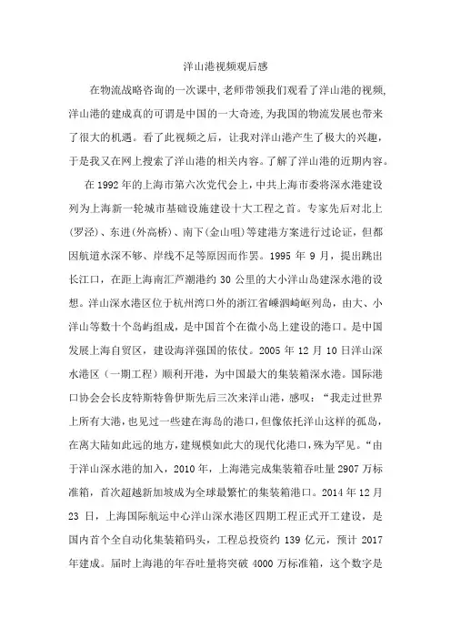 洋山港视频观后感