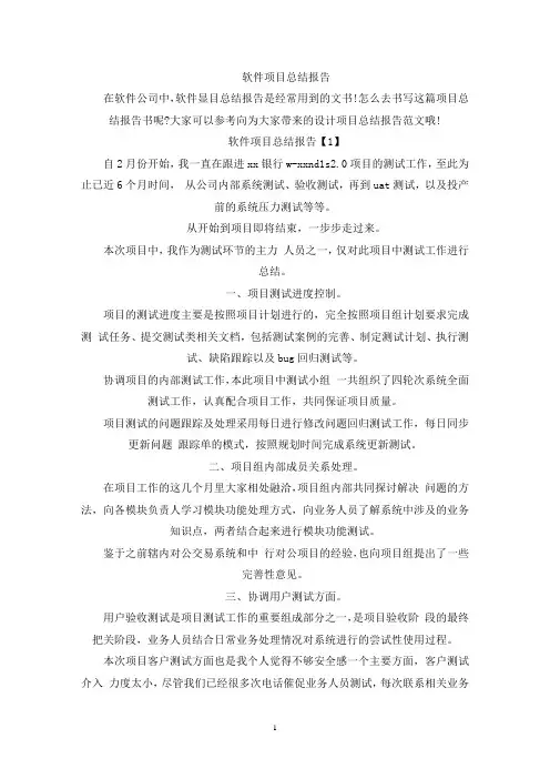 软件系统项目总结报告(最新)