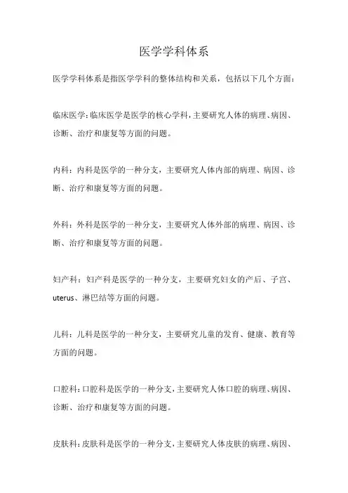 医学学科体系