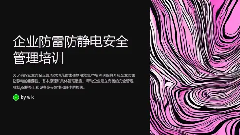 企业防雷防静电安全管理培训