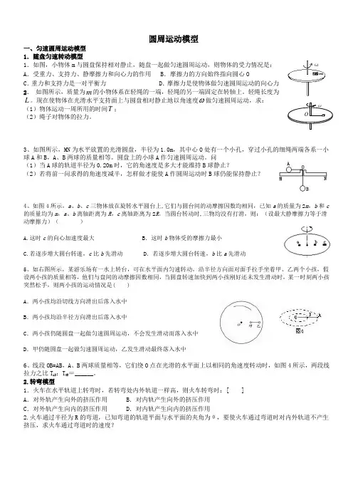 最全的圆周运动模型
