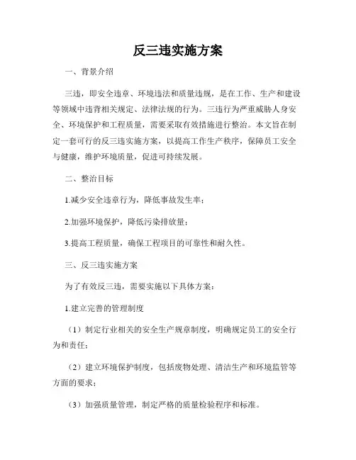 反三违实施方案