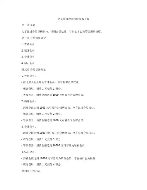 会员等级规章制度范本下载