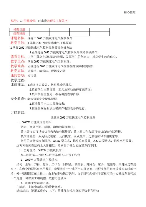 X62万能铣床电气控制线路(3)