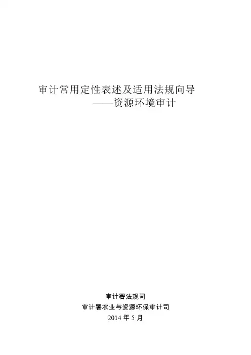 审计常用定性表述及适用法规向导