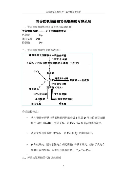 第三篇第五章芳香族氨基酸和其他氨基酸发酵机制