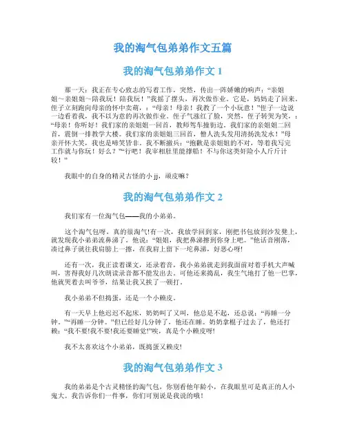 我的淘气包弟弟作文五篇