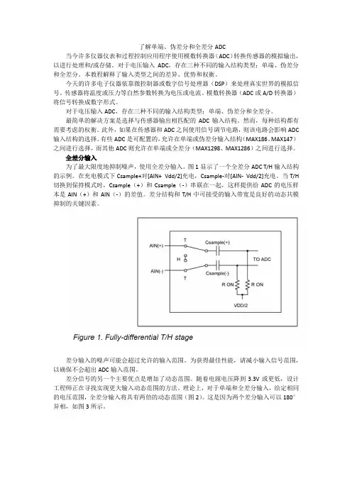 AN1108-了解单端、伪差分和全差分ADC