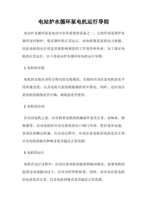 电站炉水循环泵电机运行导则