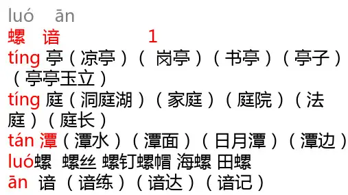 人教版小学语文四年级下册生字词  PPT