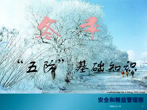 冬季“三防”基础知识PPT课件