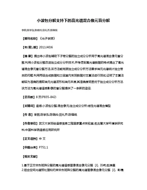 小波包分解支持下的高光谱混合像元盲分解
